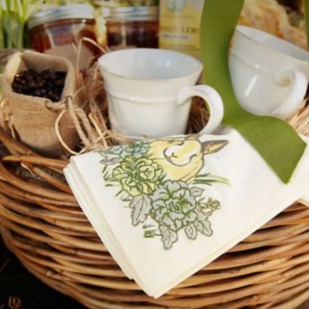 Pottery Barn Bunny Linen Blend Dinner Napkins